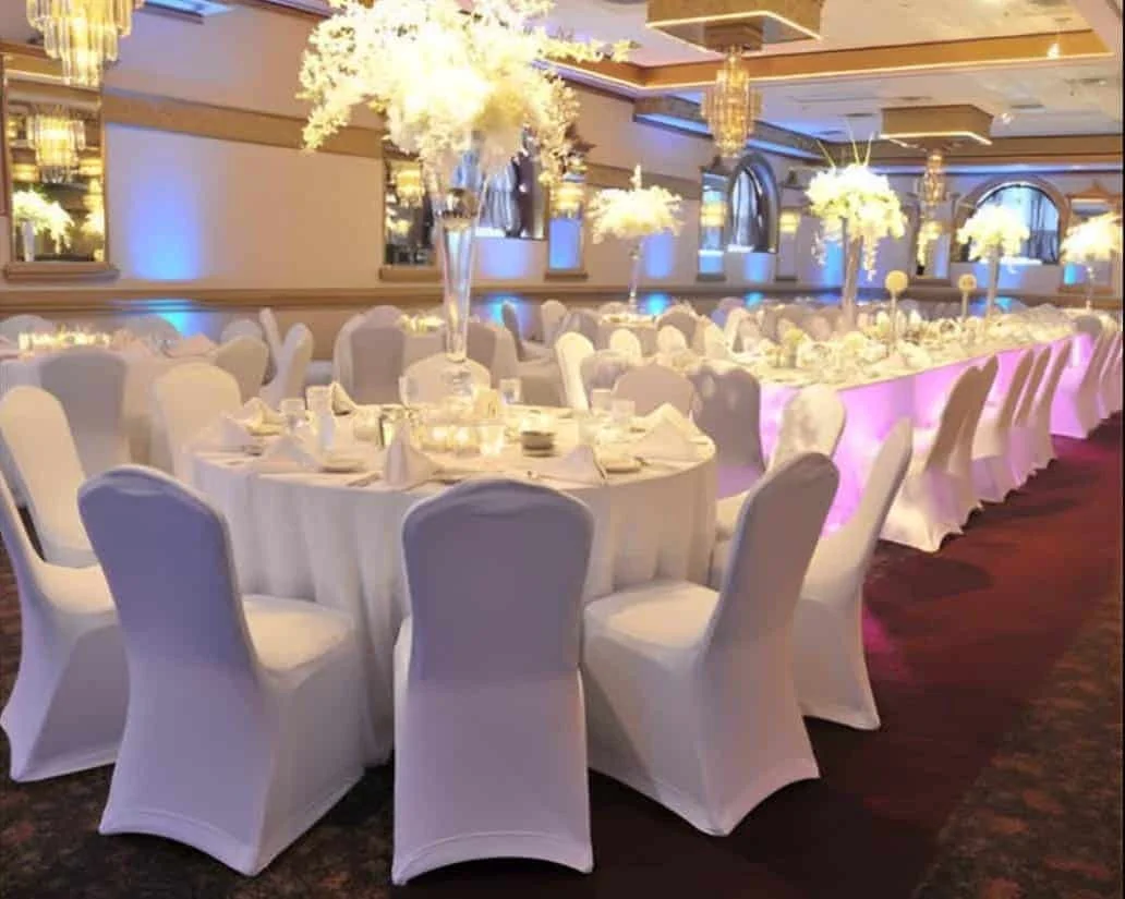 Dubai — Furniture rental: Banquet Hall White Orchid Centerpieces