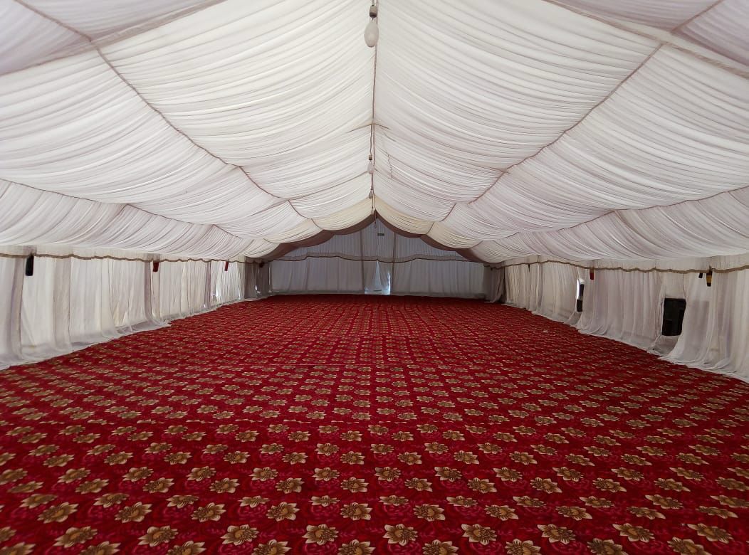 Ras Al Khaimah — Tents rental: Empty Tent Red Floral Carpet