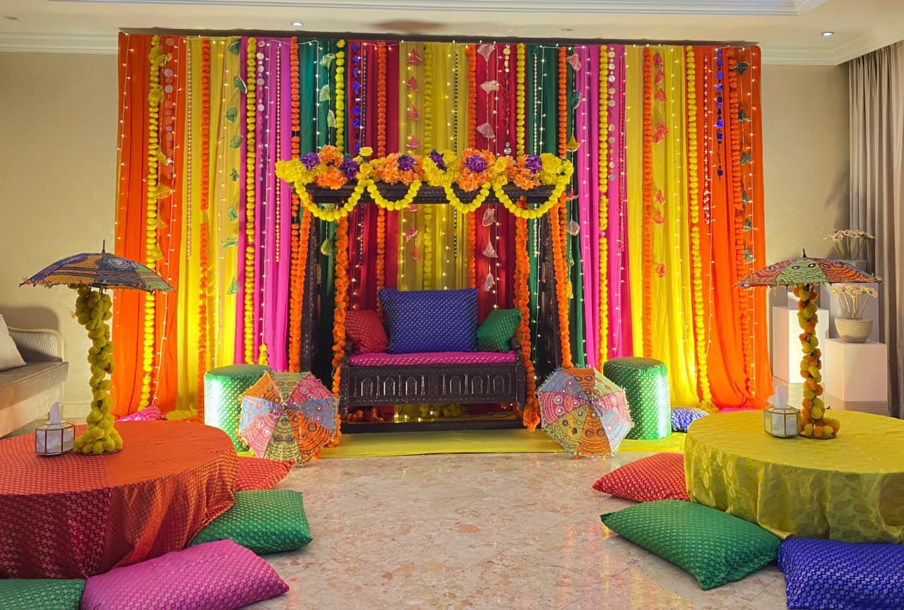 Ras Al Khaimah — Decorations services: Mehndi Swing Colorful Drapes