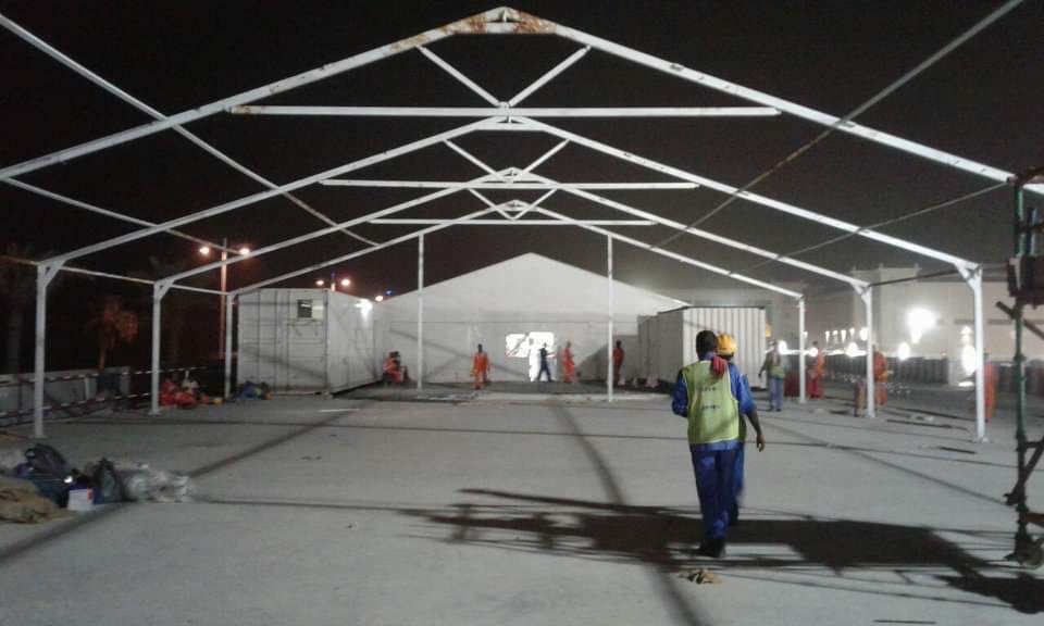 Abu Dhabi — Tents rental: Tent Metal Frame Construction Night