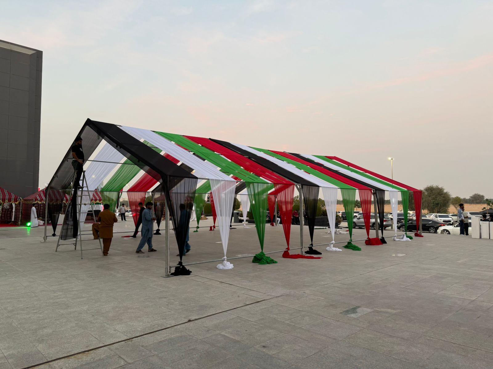Ras Al Khaimah — Tents rental: Uae Flag Fabric Pavilion Plaza