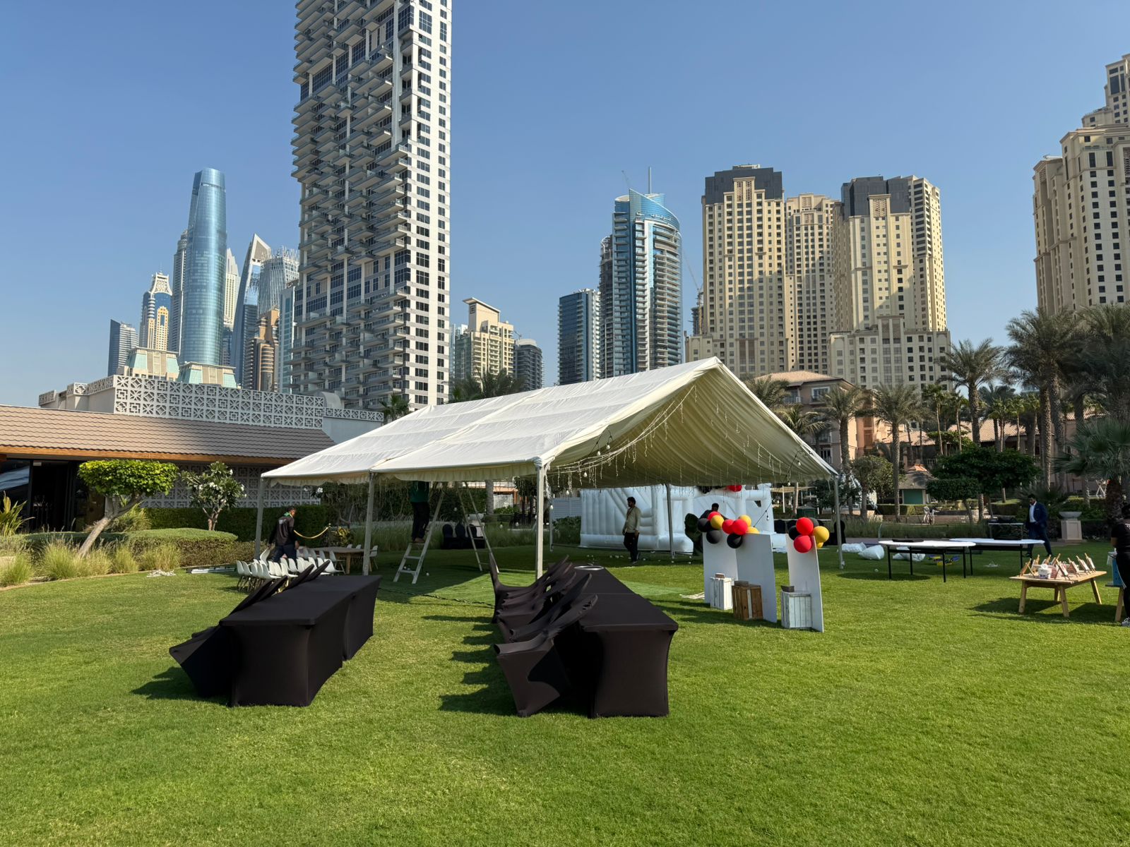 Abu Dhabi — Tents rental: White Marquee Party Setup Lawn 6